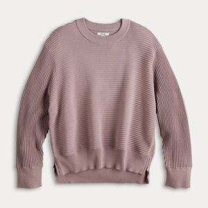 New Women's FLX Sweater Size XXL Plum Ottoman Stitch Pullover